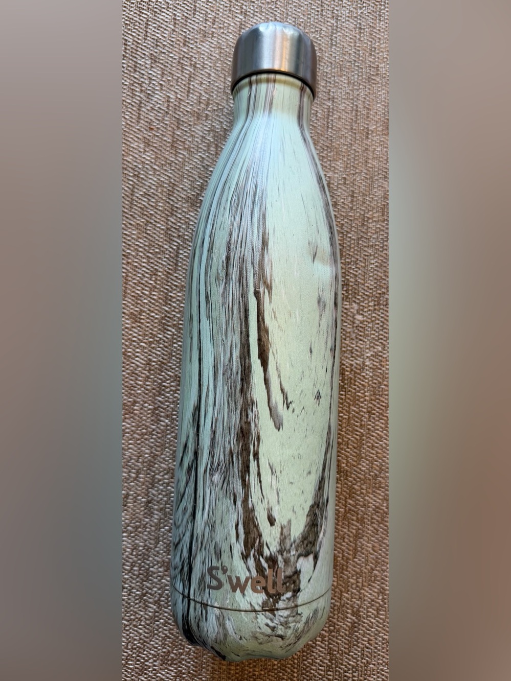 S'well Mint Green and Brown Marble Stainless Steel Water Bottle